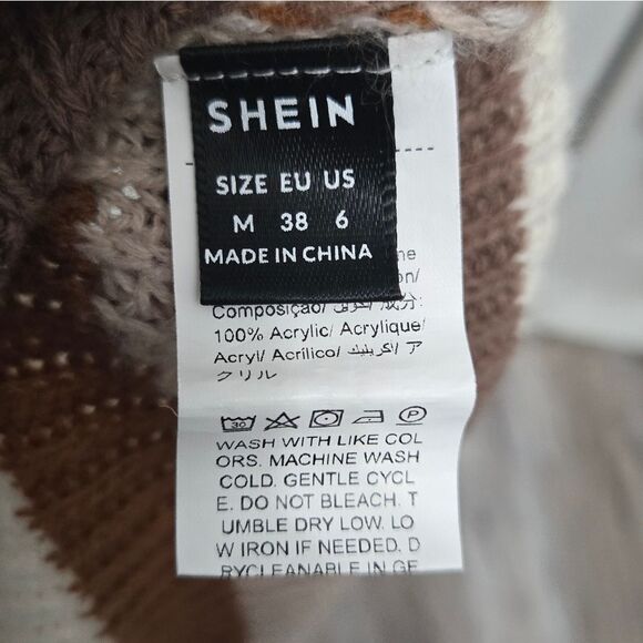 Shein 2 Piece Knitted Shorts And Sweater Striped Sz M - Picture 9 of 11